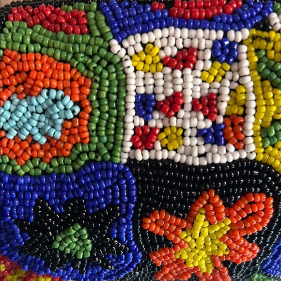 Vintage Claudia Beaded Black Leather Women's Bag - Picture 13 of 15